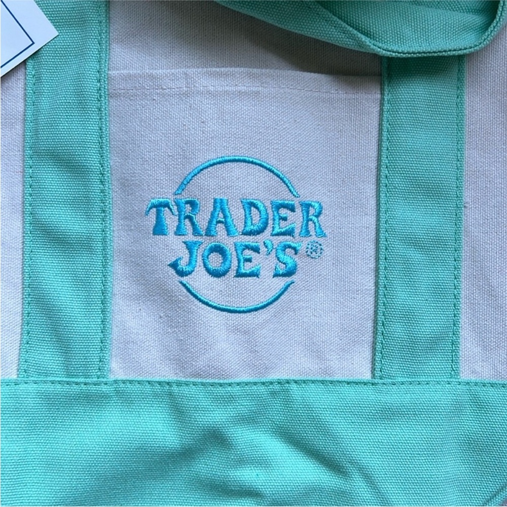 Trader Joe's Pastel Green Mini Canvas Tote Bag